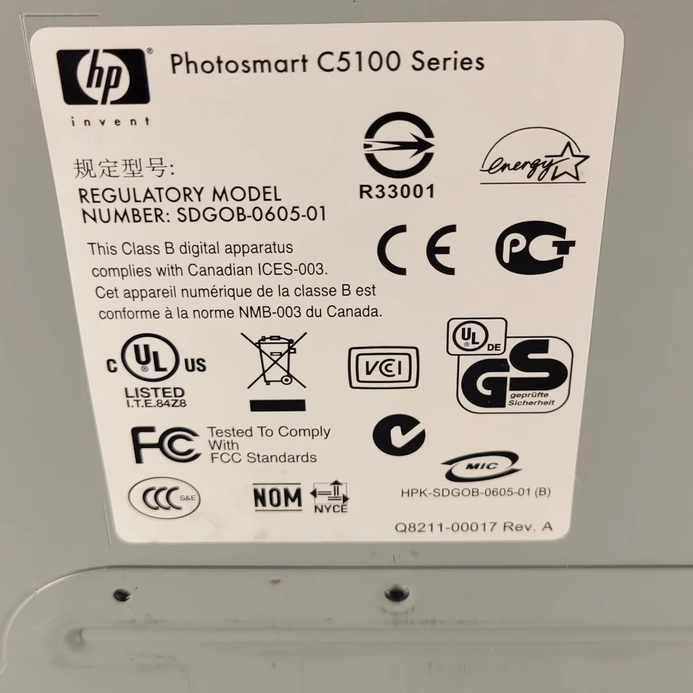 HP Photosmart Printer C5140 All-in-one Printer For Parts